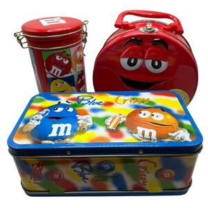 (3) M & M Collectable Empty storage tins